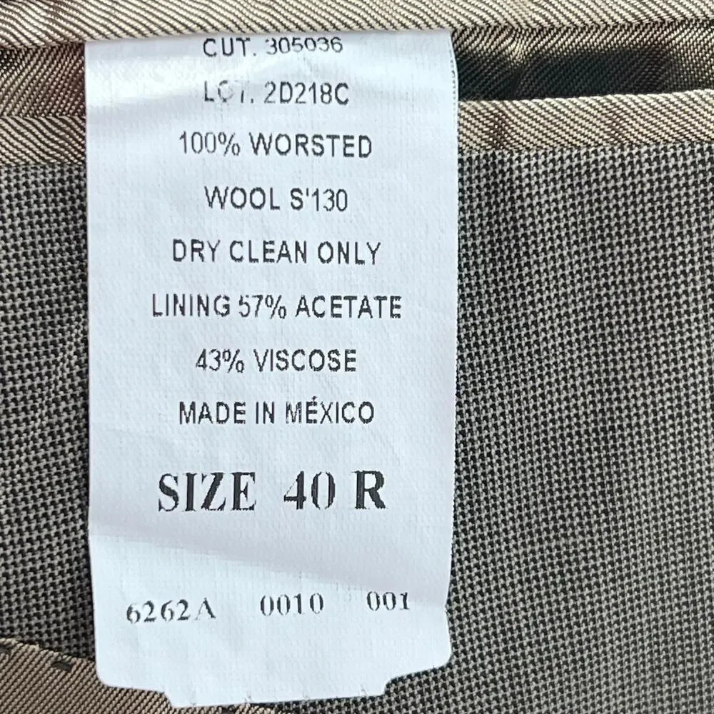 ANDREW FEZZA Summer Weight 100% Worsted Wool Sport Coat 40R Professional Office